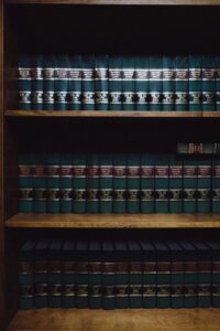 Legal books on a shelf
