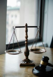 Justice scales representing balance and the rule of law
